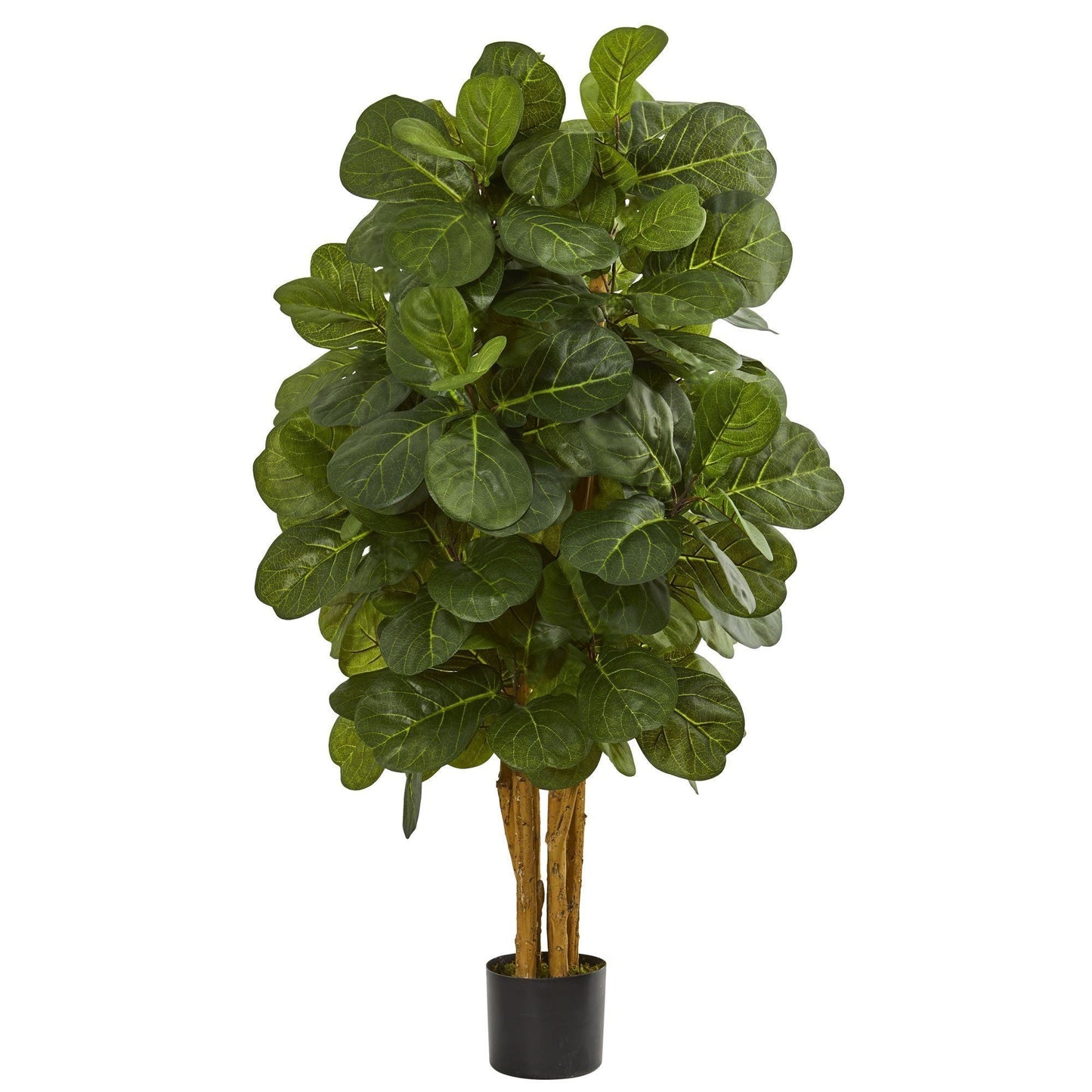 4 ft Fiddle Leaf Fig Artificial Tree, Nearly Natural, dense green leaves on multiple trunks on Tampa Home & Garden Store