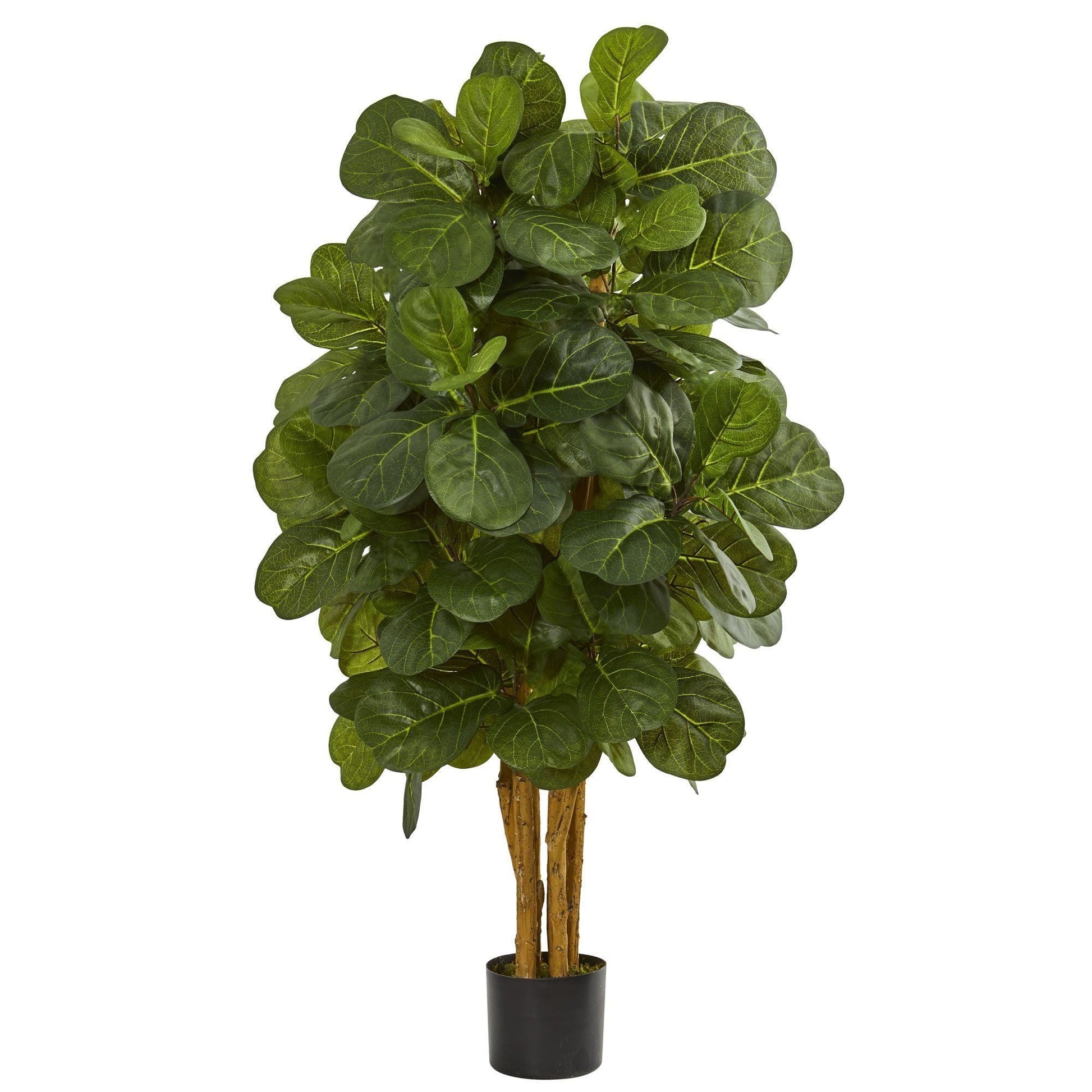 4 ft Fiddle Leaf Fig Artificial Tree, Nearly Natural, dense green leaves on multiple trunks on Tampa Home & Garden Store