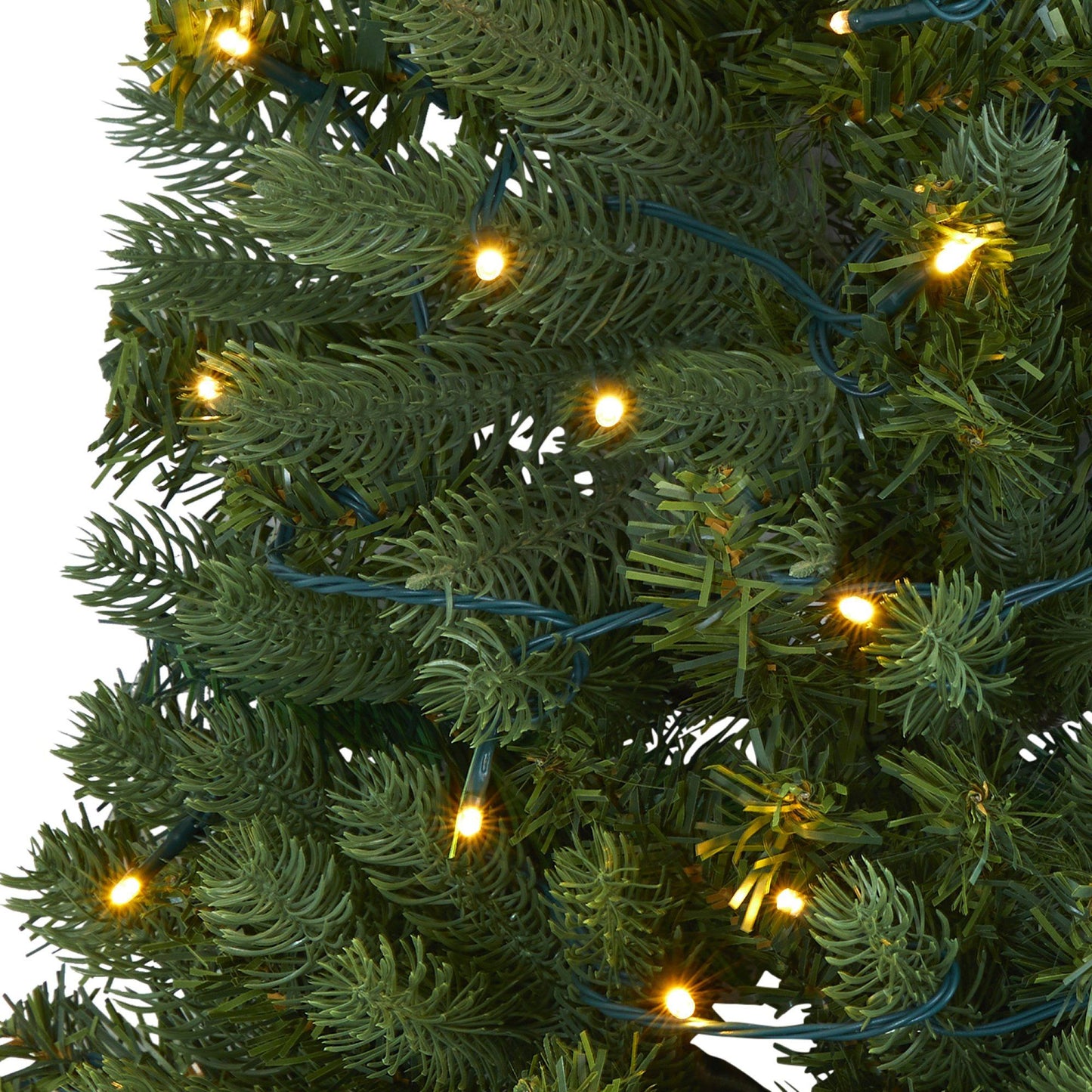 Nearly Natural 4' flat back wall-hanging Christmas tree with 50 clear LED lights on Tampa Home & Garden Store