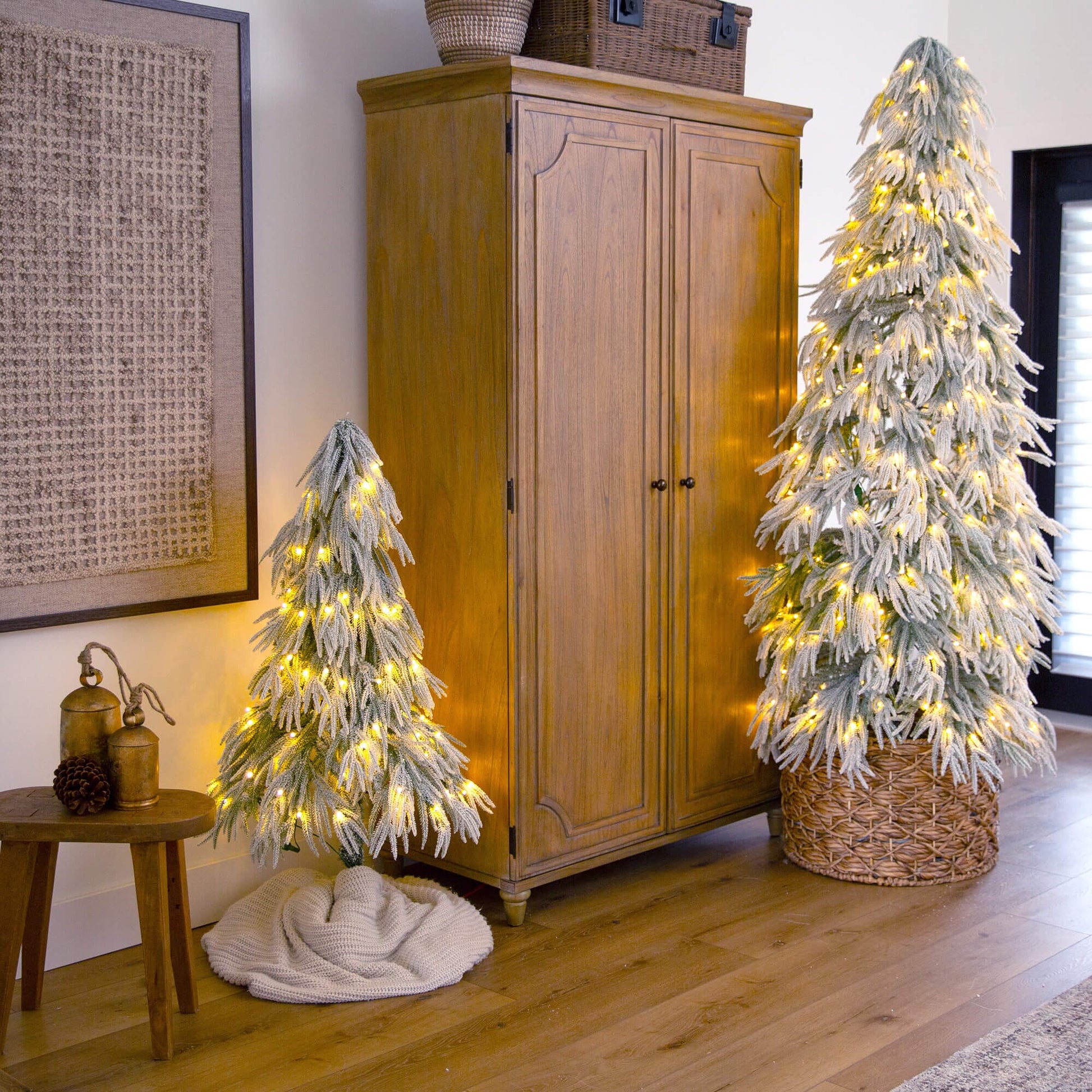 4' Nearly Natural flocked pre-lit Christmas tree with 110 warm white LEDs on Tampa Home & Garden Store