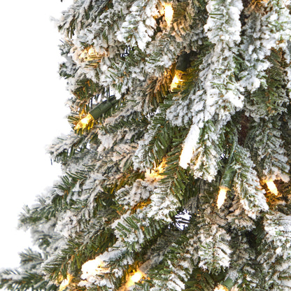 4 ft flocked Grand Alpine Christmas tree by Nearly Natural with 100 lights and 361 branches on Tampa Home & Garden Store