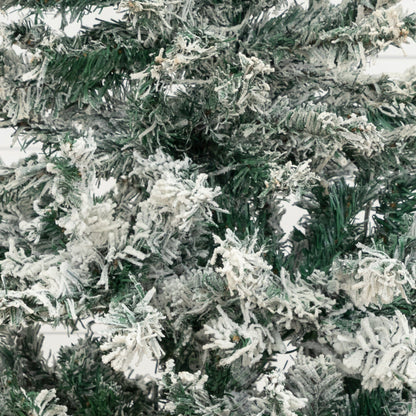 4 ft flocked Rock Springs Spruce artificial Christmas tree with 100 clear LED lights on Tampa Home & Garden Store