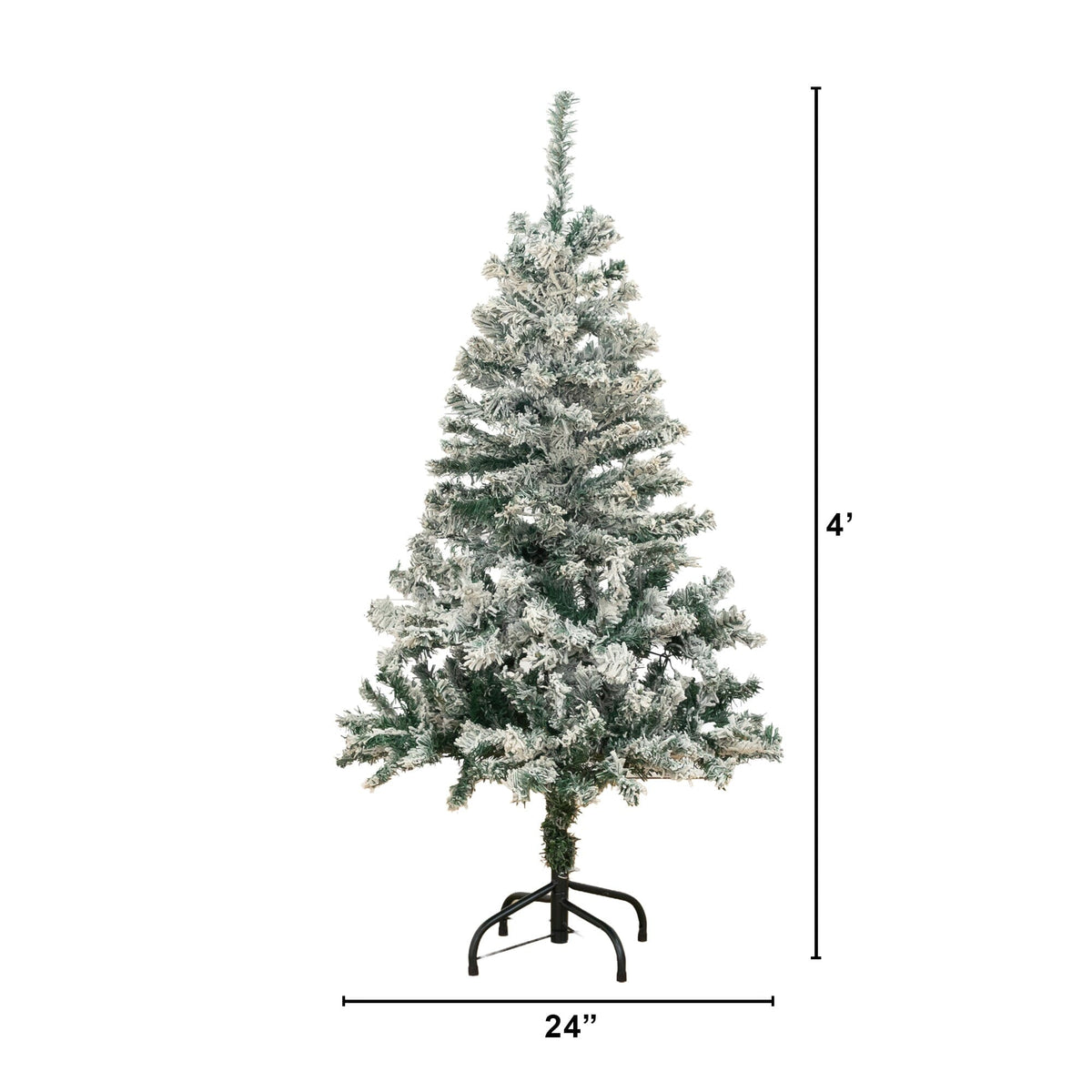 4 ft flocked Rock Springs spruce artificial Christmas tree with 100 LED lights Nearly Natural on Tampa Home & Garden Store