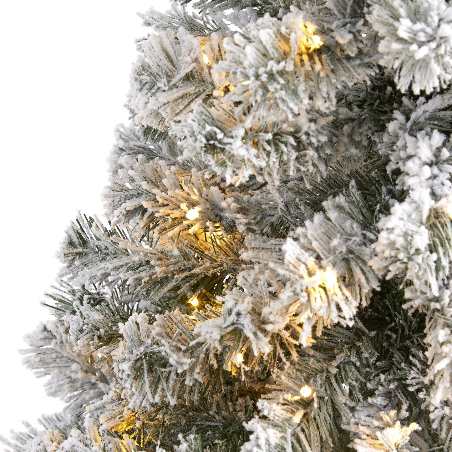Árbol de Navidad artificial de abeto de Virginia Occidental de 4 pies con 100 luces LED transparentes