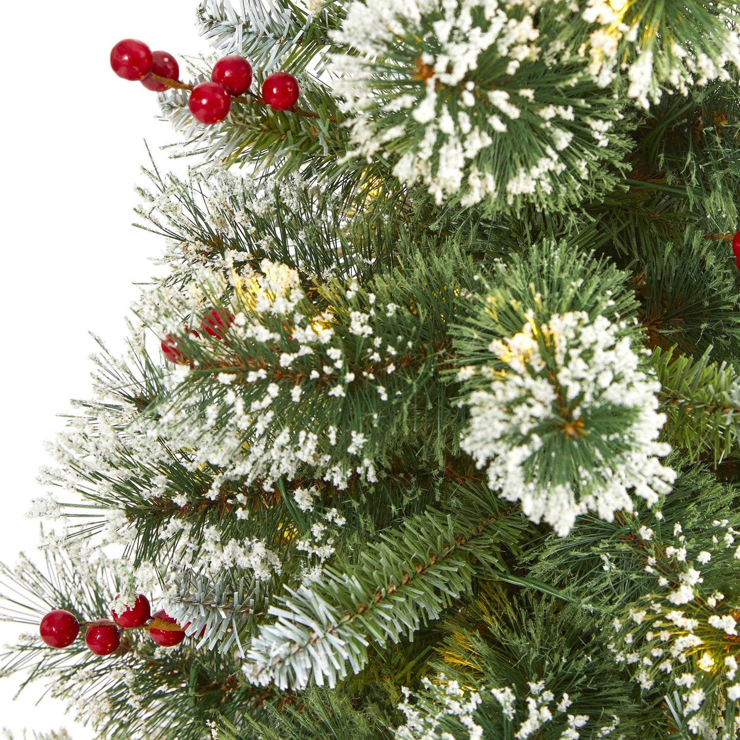 4 Feet Frosted Swiss Pine Tree and Clear Lights