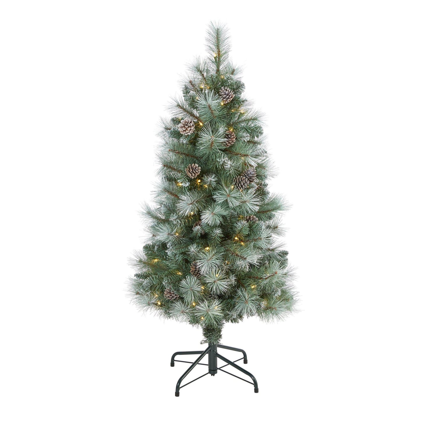 4 ft frosted BC mountain pine Christmas tree by Nearly Natural with 100 clear lights on Tampa on Tampa Home & Garden Store