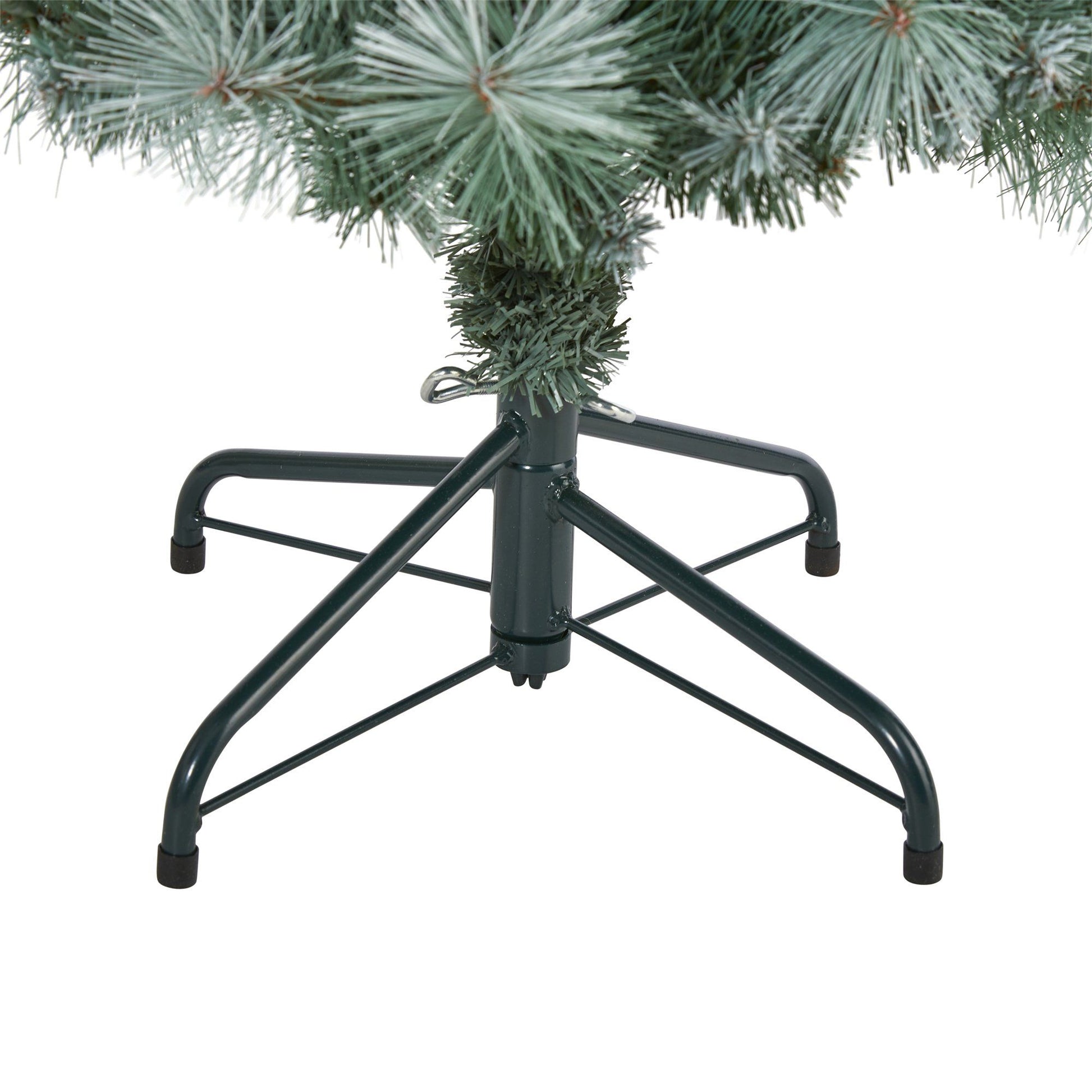 Nearly Natural 4 ft frosted tip pine Christmas tree with bendable branches on metal stand on Tampa Home & Garden Store