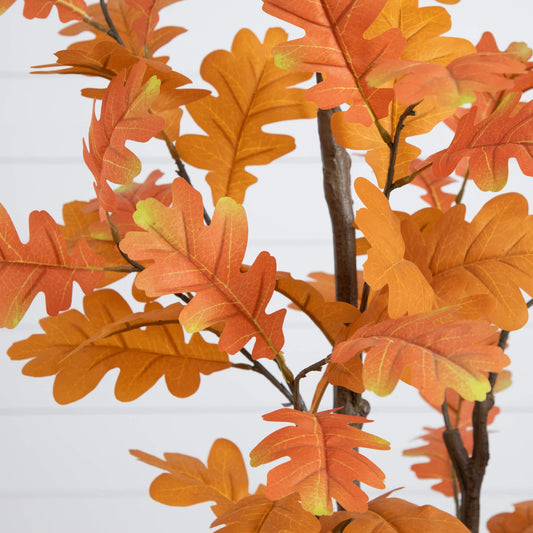 4' Artificial Autumn Oak Tree orange leaves Nearly Natural on Tampa Home & Garden Store