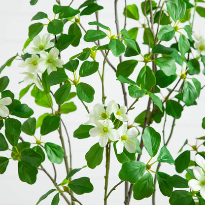 4' Artificial Dogwood Tree by Nearly Natural with white blossoms and bright green leaves on Tampa Home & Garden Store