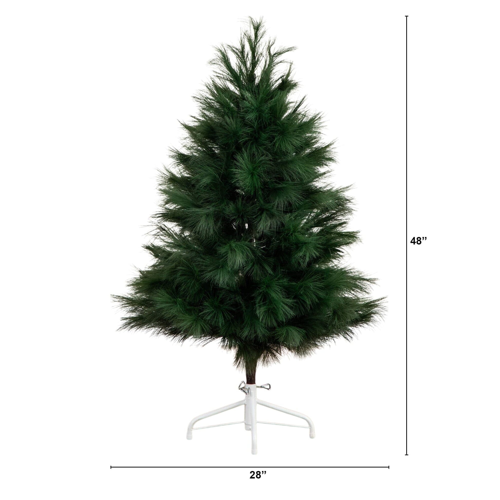 4 ft Nearly Natural artificial pampas grass Christmas tree with green foliage on white stand on Tampa Home & Garden Store