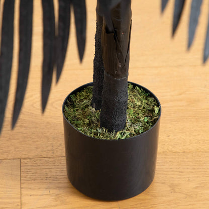 4' artificial Halloween black golden cane tree in black pot with moss by Nearly Natural on Tampa Home & Garden Store