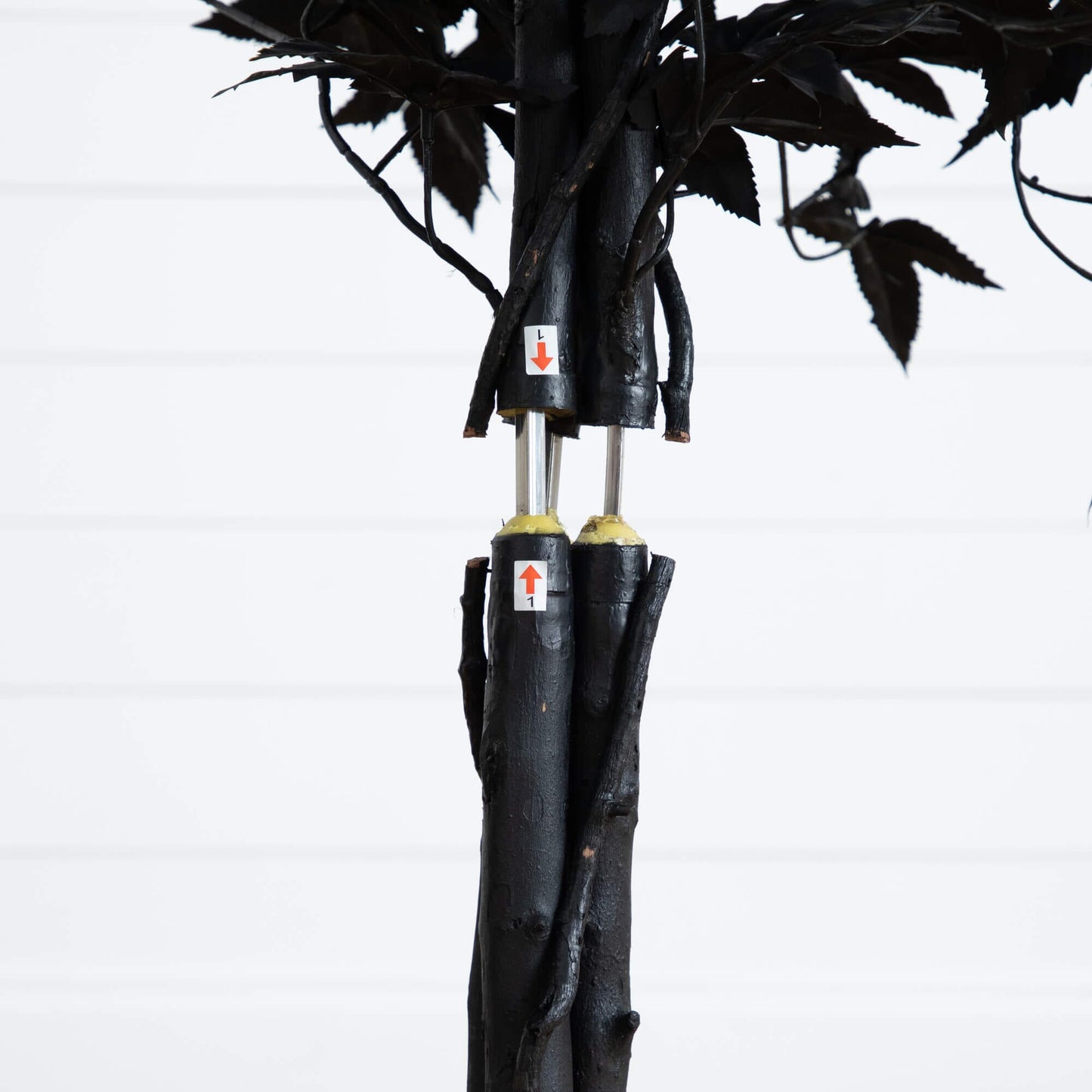Artificial Halloween Black Maple Tree with Natural Trunk, 4 ft, leaves, trunk labels on Tampa Home & Garden Store