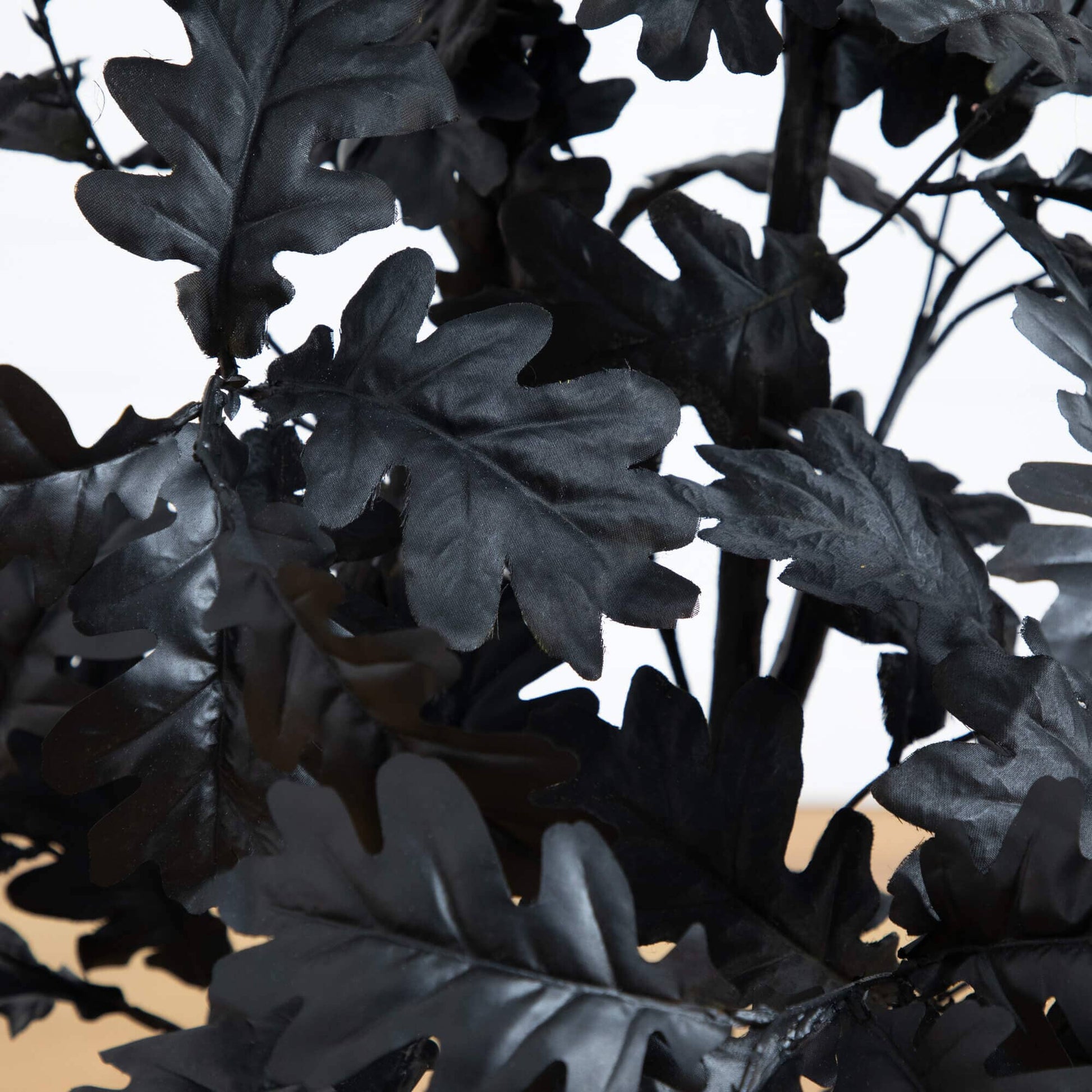 4' Artificial Halloween Black Oak Tree with black faux leaves and stems on Tampa Home & Garden Store