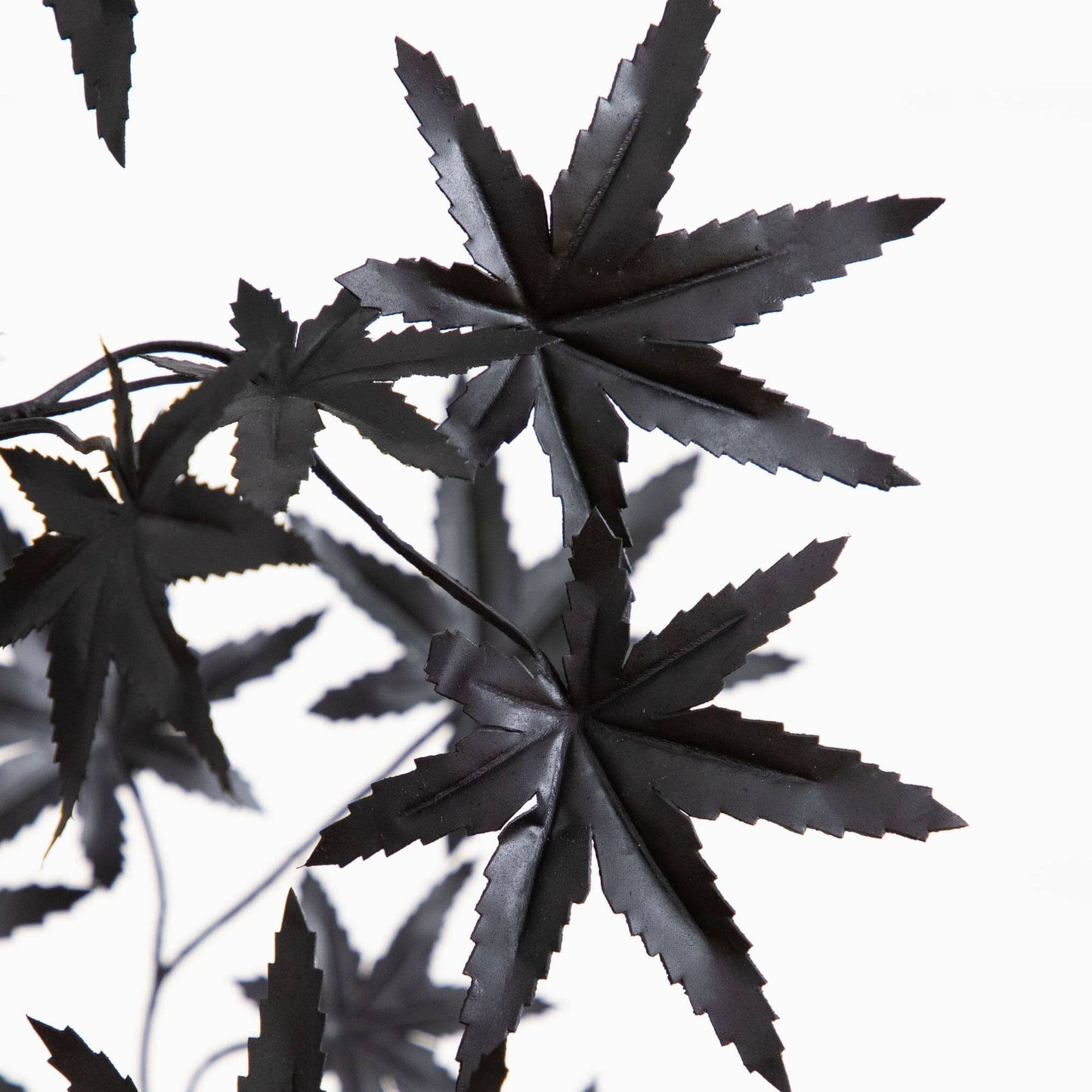 4' Artificial Halloween Eerie Black Maple Tree by Nearly Natural with black serrated leaves on Tampa Home & Garden Store