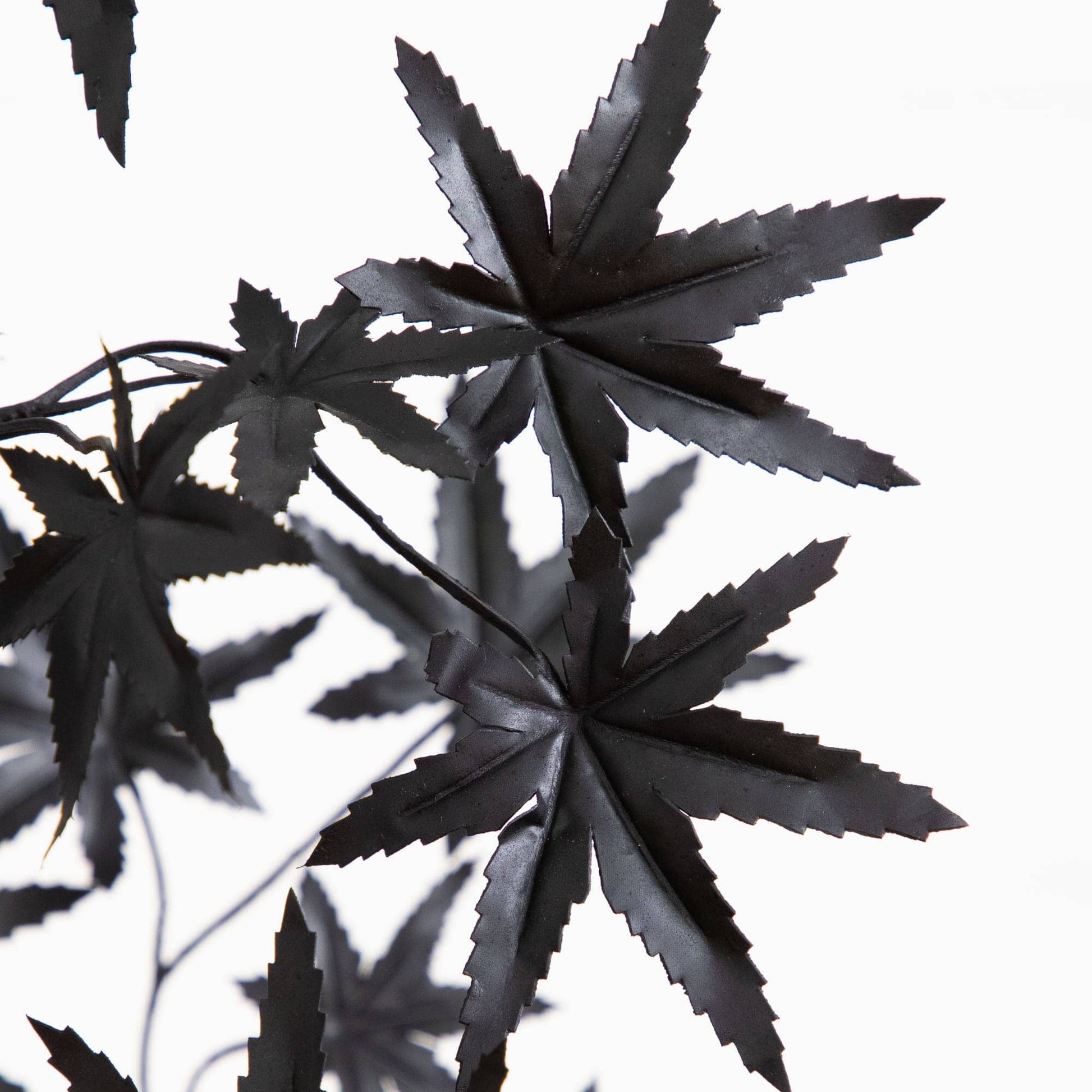 4' Artificial Halloween Eerie Black Maple Tree by Nearly Natural with black serrated leaves on Tampa Home & Garden Store