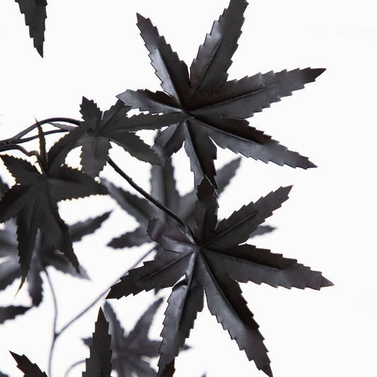 4' Artificial Halloween Eerie Black Maple Tree by Nearly Natural with black serrated leaves on Tampa Home & Garden Store