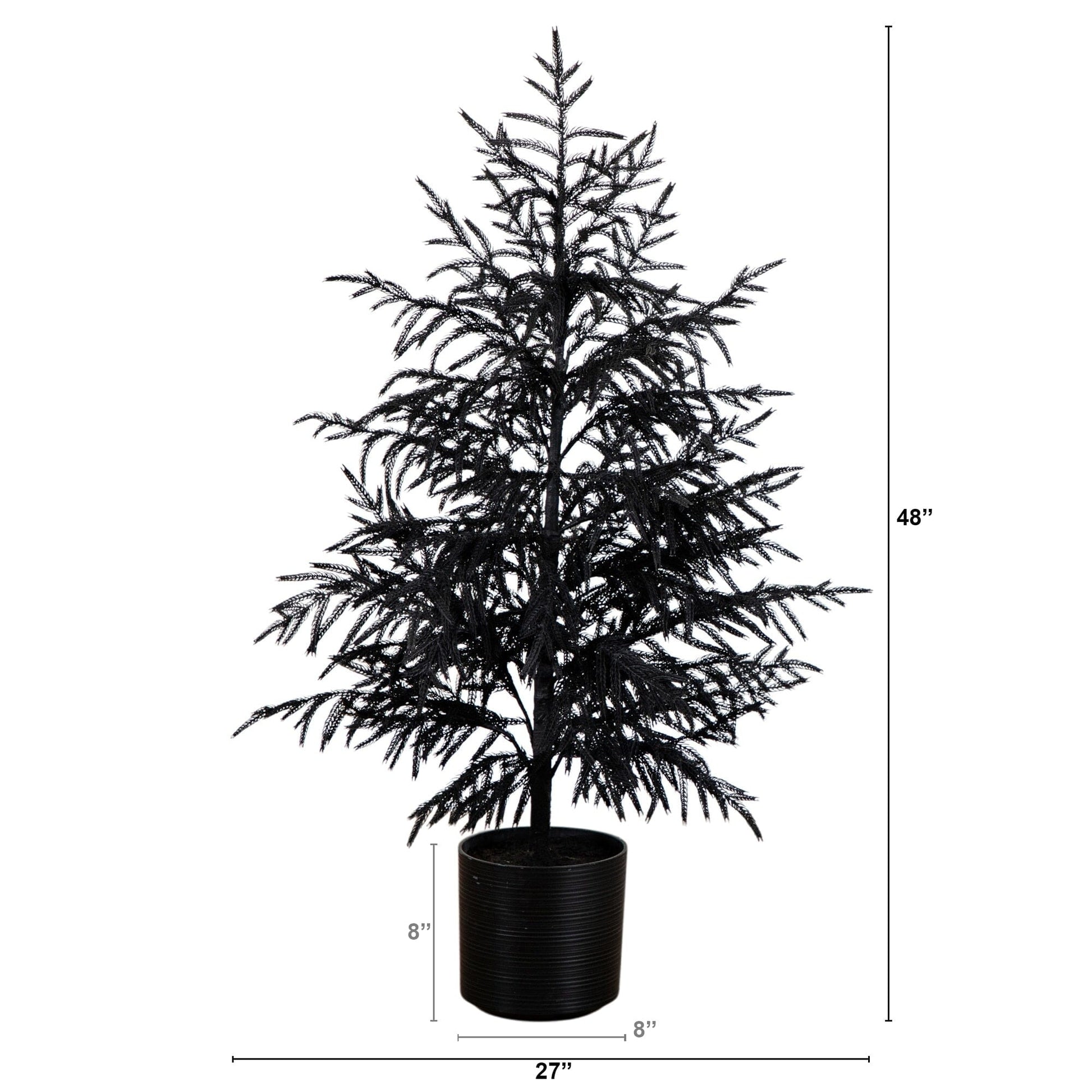 4 ft Black Norfolk Pine artificial Christmas tree with Real Touch look in planter on Tampa Home & Garden Store