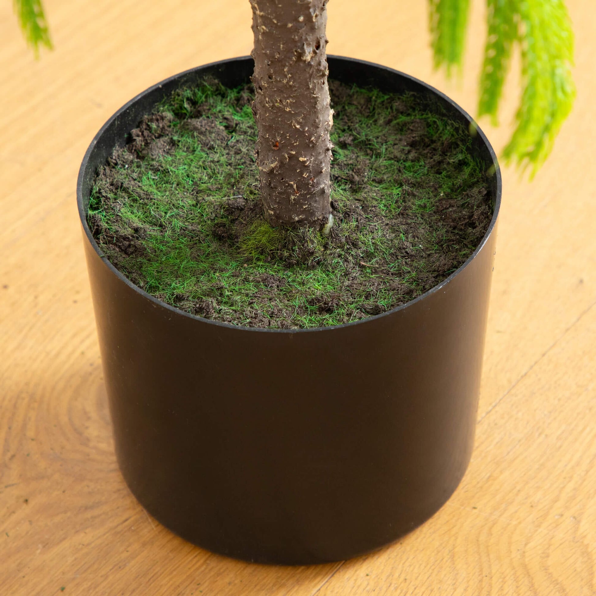 4' Nearly Natural artificial Norfolk pine tree in black pot with mossy soil on Tampa Home & Garden Store