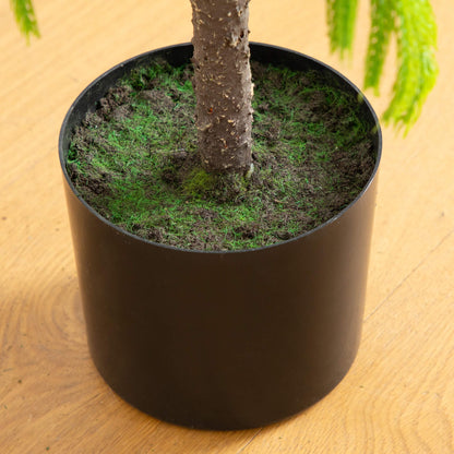 4' Nearly Natural artificial Norfolk pine tree in black pot with mossy soil on Tampa Home & Garden Store
