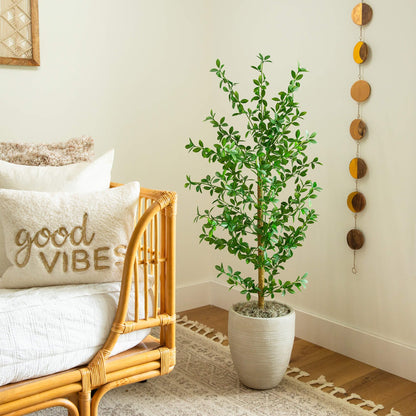 4' Artificial Shady Lady Black Olive Tree with lush green leaves Nearly Natural on Tampa Home & Garden Store