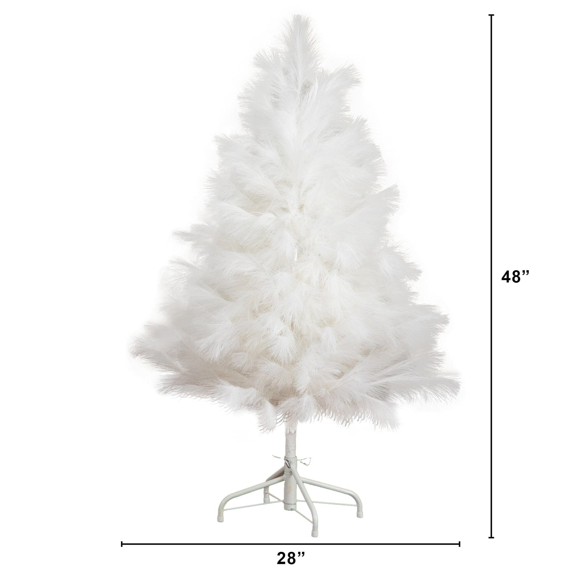 4' Artificial White Pampas Grass Christmas Tree by Nearly Natural on metal stand on Tampa Home & Garden Store