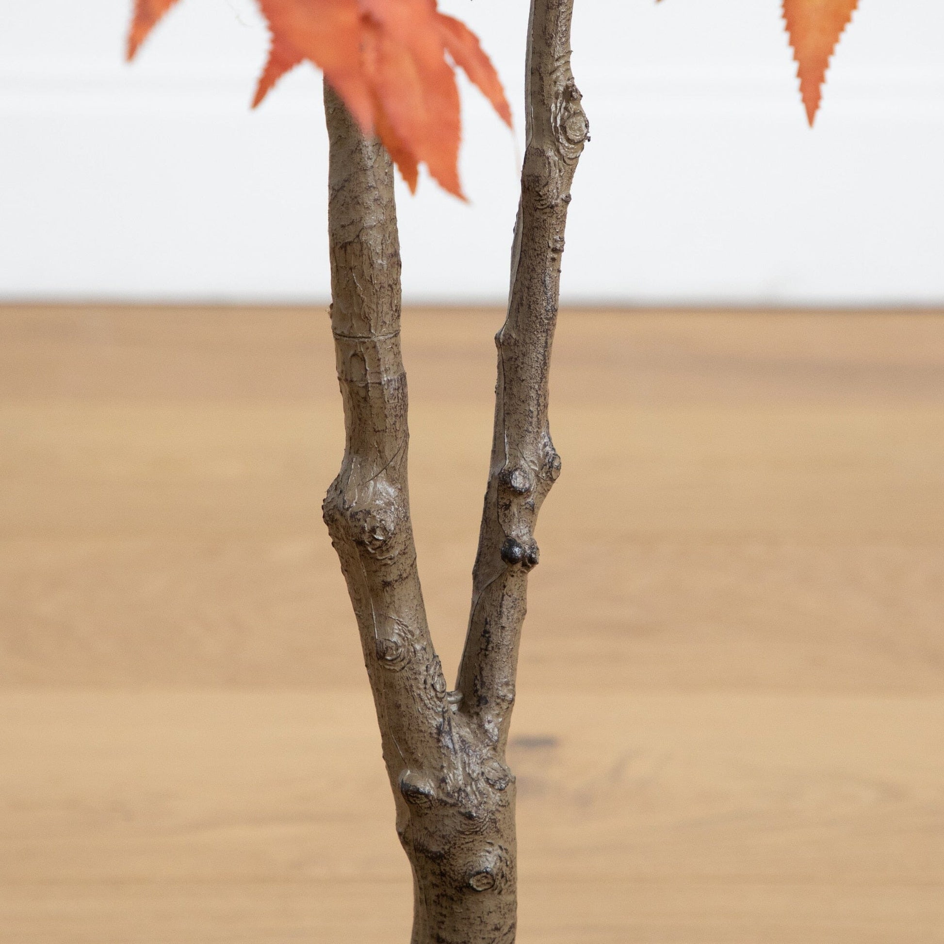 4' Autumn Japanese Maple Artificial Fall Tree Nearly Natural, orange-leaf trunk detail on Tampa Home & Garden Store