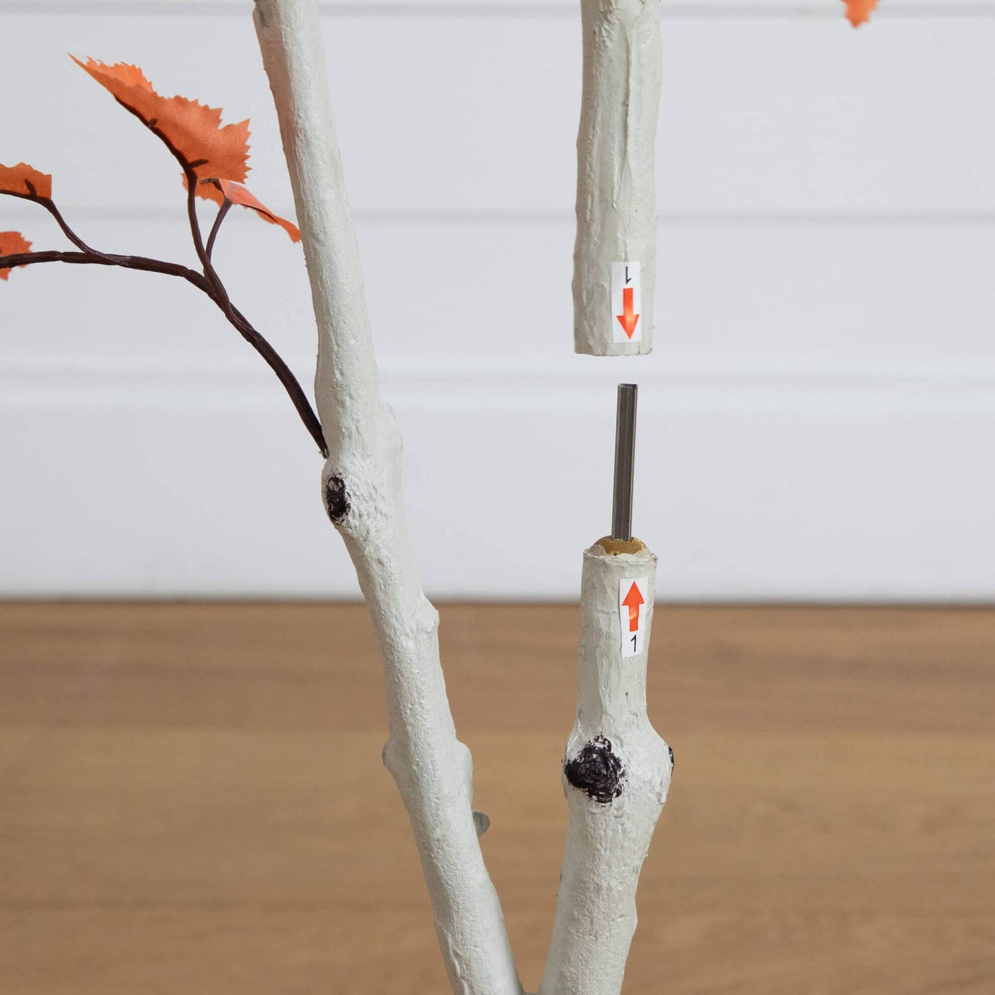 4' Autumn Paper Birch artificial tree by Nearly Natural with orange leaves on Tampa Home & Garden Store
