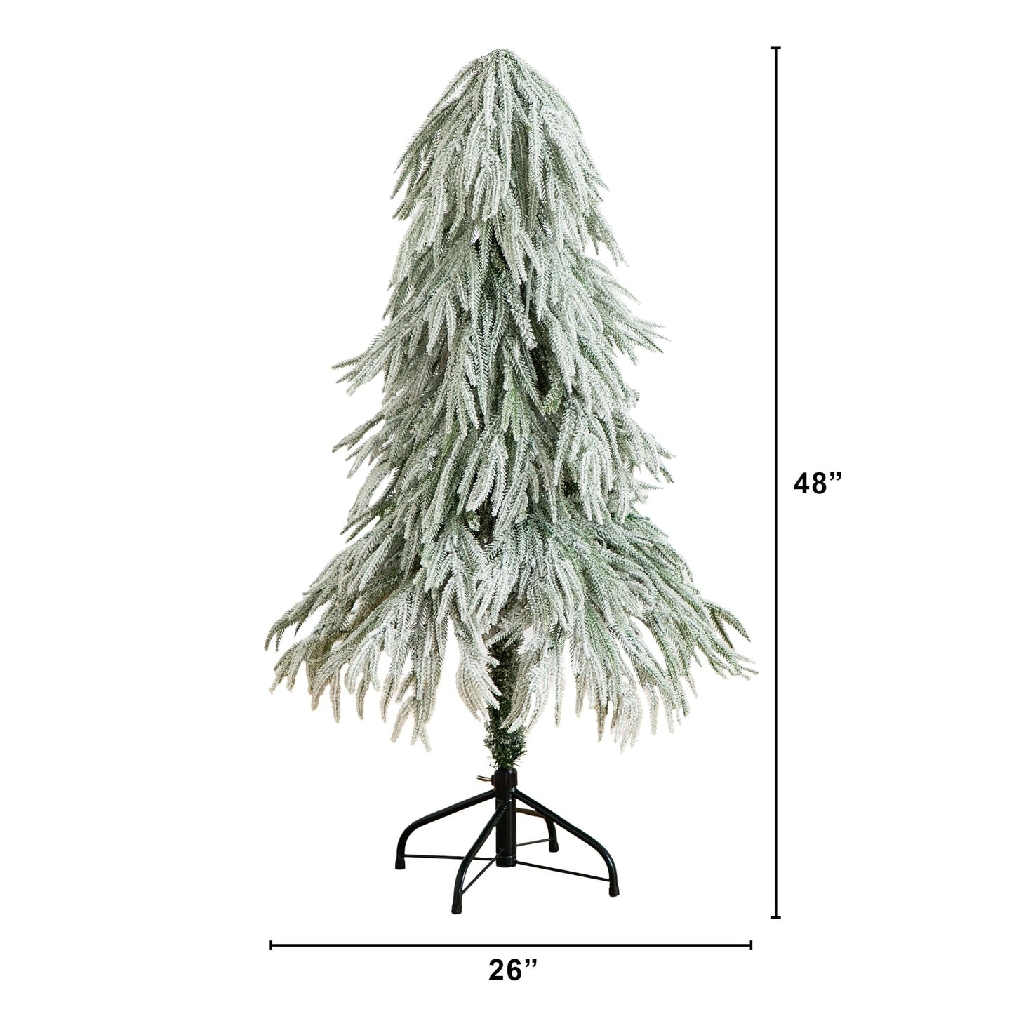 4 ft Nearly Natural pre-lit flocked down-swept Christmas tree with 110 warm white LEDs on Tampa Home & Garden Store