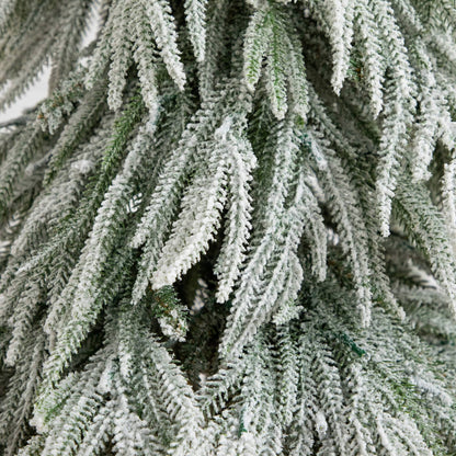 4' artificial flocked Christmas Tree by Nearly Natural with snow-dusted green needles on Tampa Home & Garden Store