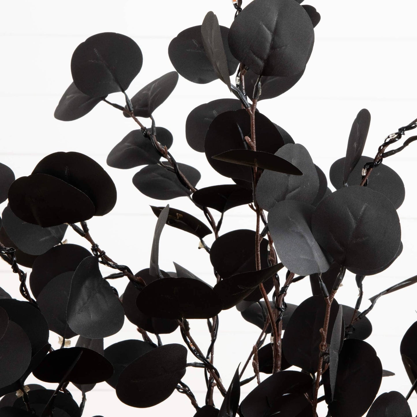 4' Pre-Lit Nearly Natural black eucalyptus tree, 160 orange and purple LED lights on Tampa Home & Garden Store