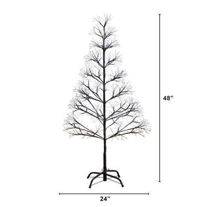 4 ft black starburst pre-lit Halloween tree with 800 warm white LEDs on metal stand on Tampa Home & Garden Store