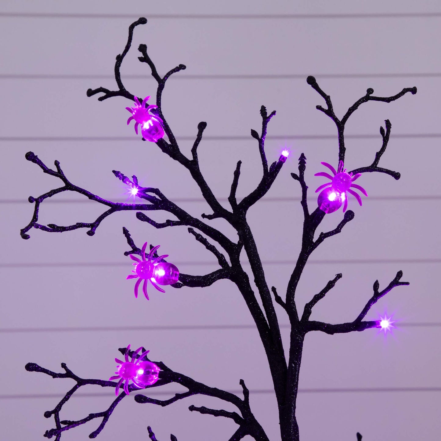 4' pre-lit Halloween spider twig tree with 48 purple LEDs on Tampa Home & Garden Store