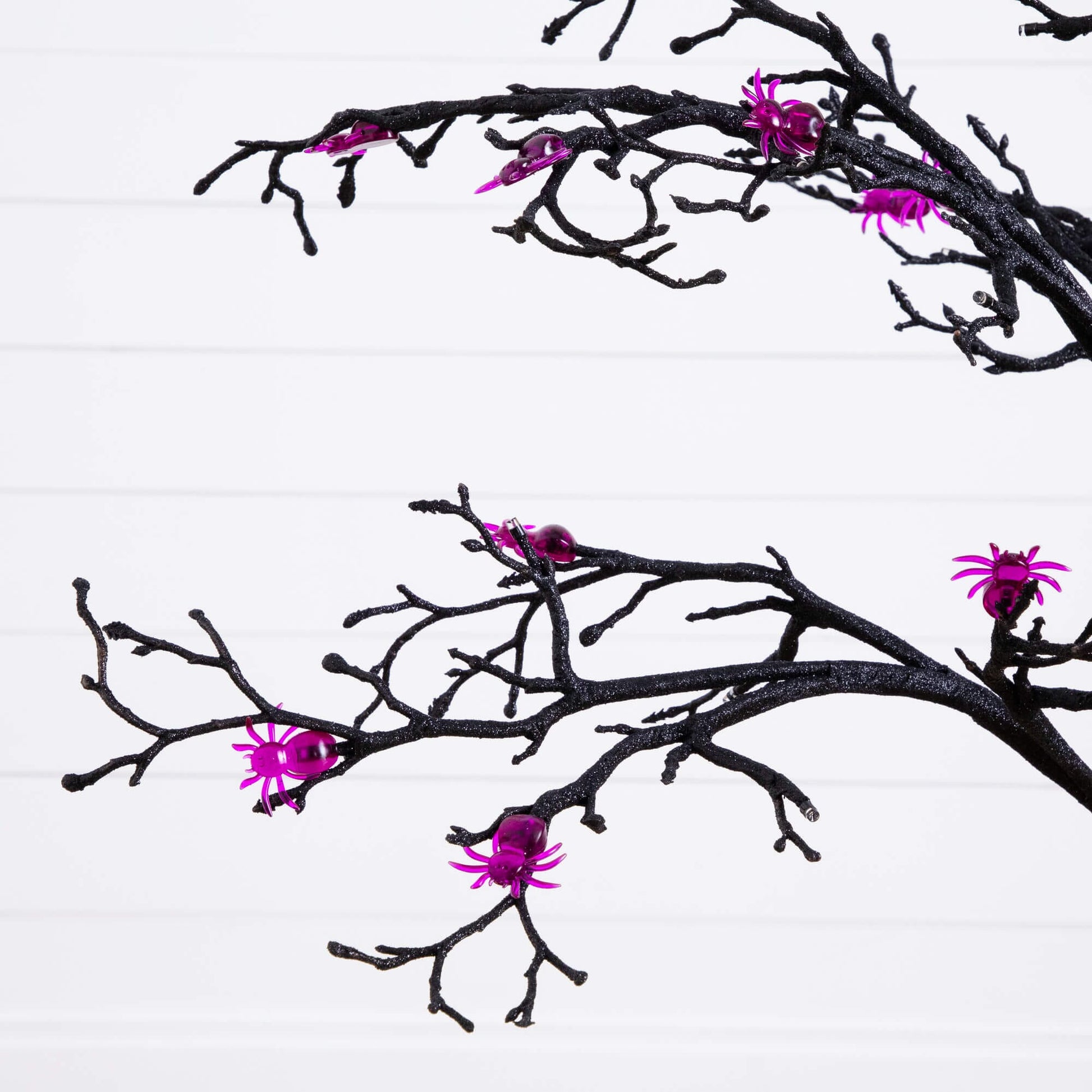 4 ft pre-lit artificial Halloween spider twig tree with 48 purple LED lights Nearly Natural on Tampa Home & Garden Store