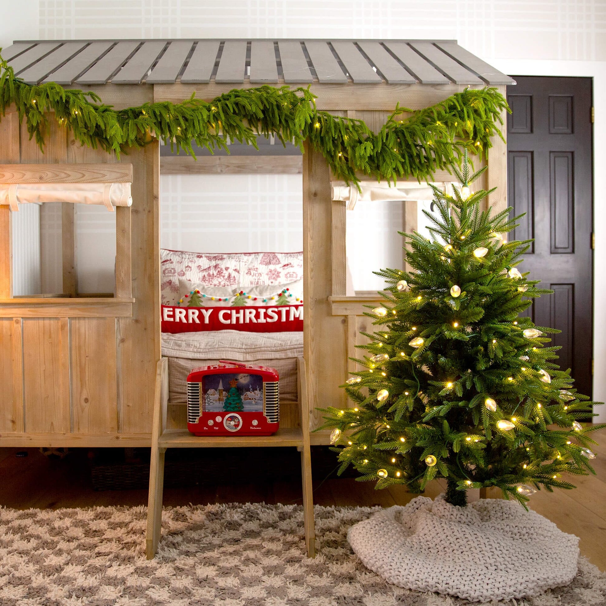 4' Pre-Lit Luxembourg Pine Christmas Tree by Nearly Natural with 120 multicolor LED lights on Tampa Home & Garden Store