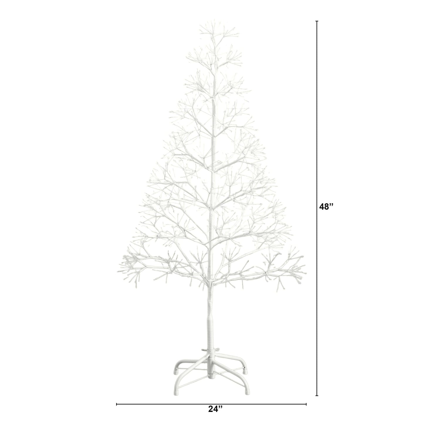 4' Pre-Lit artificial white starburst tree by Nearly Natural with 800 warm-white LEDs on Tampa Home & Garden Store