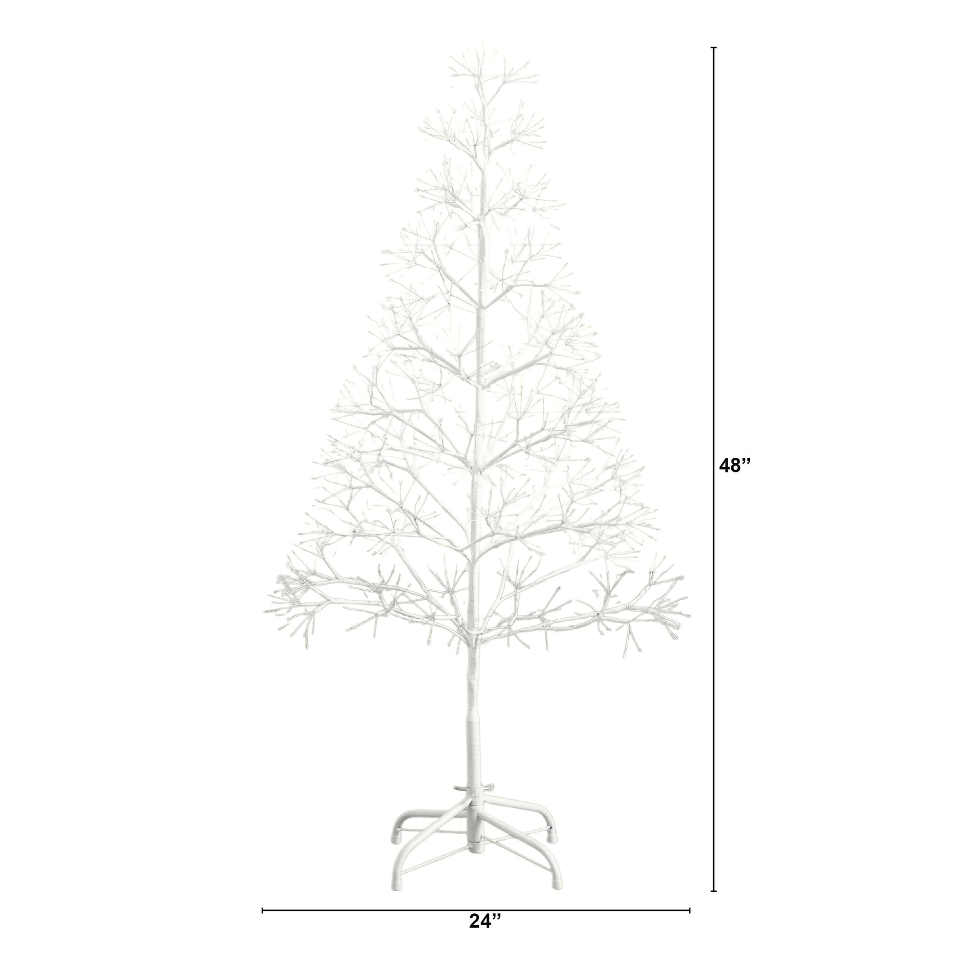 4' Pre-Lit artificial white starburst tree by Nearly Natural with 800 warm-white LEDs on Tampa Home & Garden Store