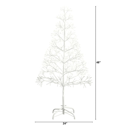 4' Pre-Lit artificial white starburst tree by Nearly Natural with 800 warm-white LEDs on Tampa Home & Garden Store