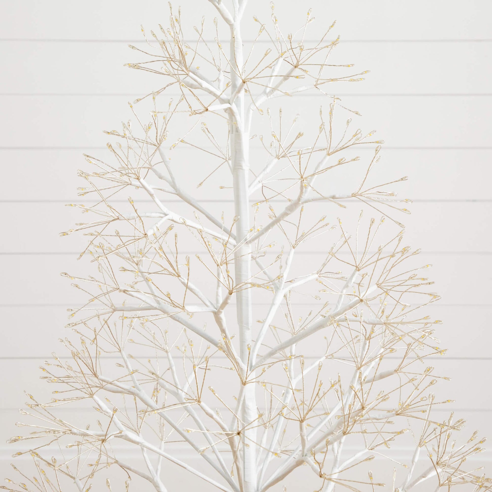 4' Pre-Lit Starburst Artificial White Tree by Nearly Natural with 800 warm white LED lights on Tampa Home & Garden Store