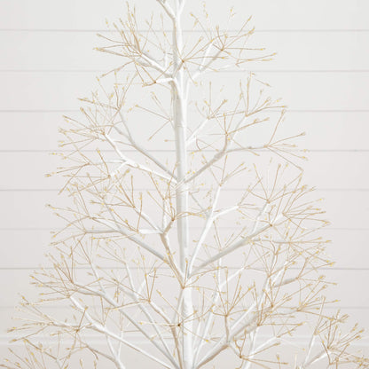 4' Pre-Lit Starburst Artificial White Tree by Nearly Natural with 800 warm white LED lights on Tampa Home & Garden Store