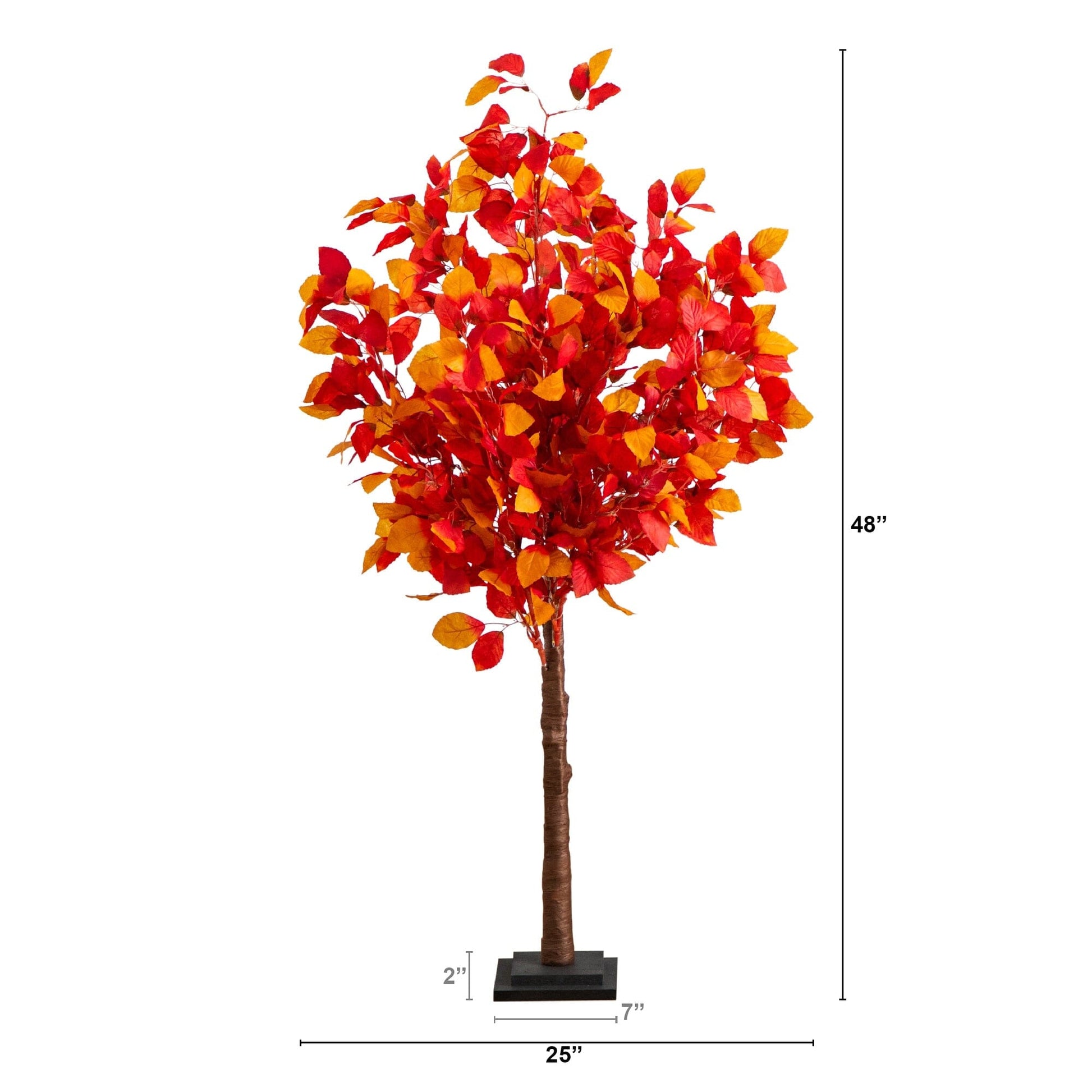 Nearly Natural 4' Pre-Lit Autumn Tree with 160 Warm White LEDs; red-orange leaves on brown trunk on Tampa Home & Garden Store