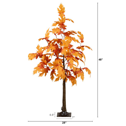 4' Pre-Lit Autumn Maple Artificial Fall Tree with 180 Warm White LED Lights by Nearly Natural on Tampa Home & Garden Store