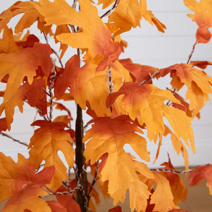 4' Pre-Lit Autumn Maple Tree with 180 warm white LEDs and orange maple leaves Nearly Natural on Tampa Home & Garden Store