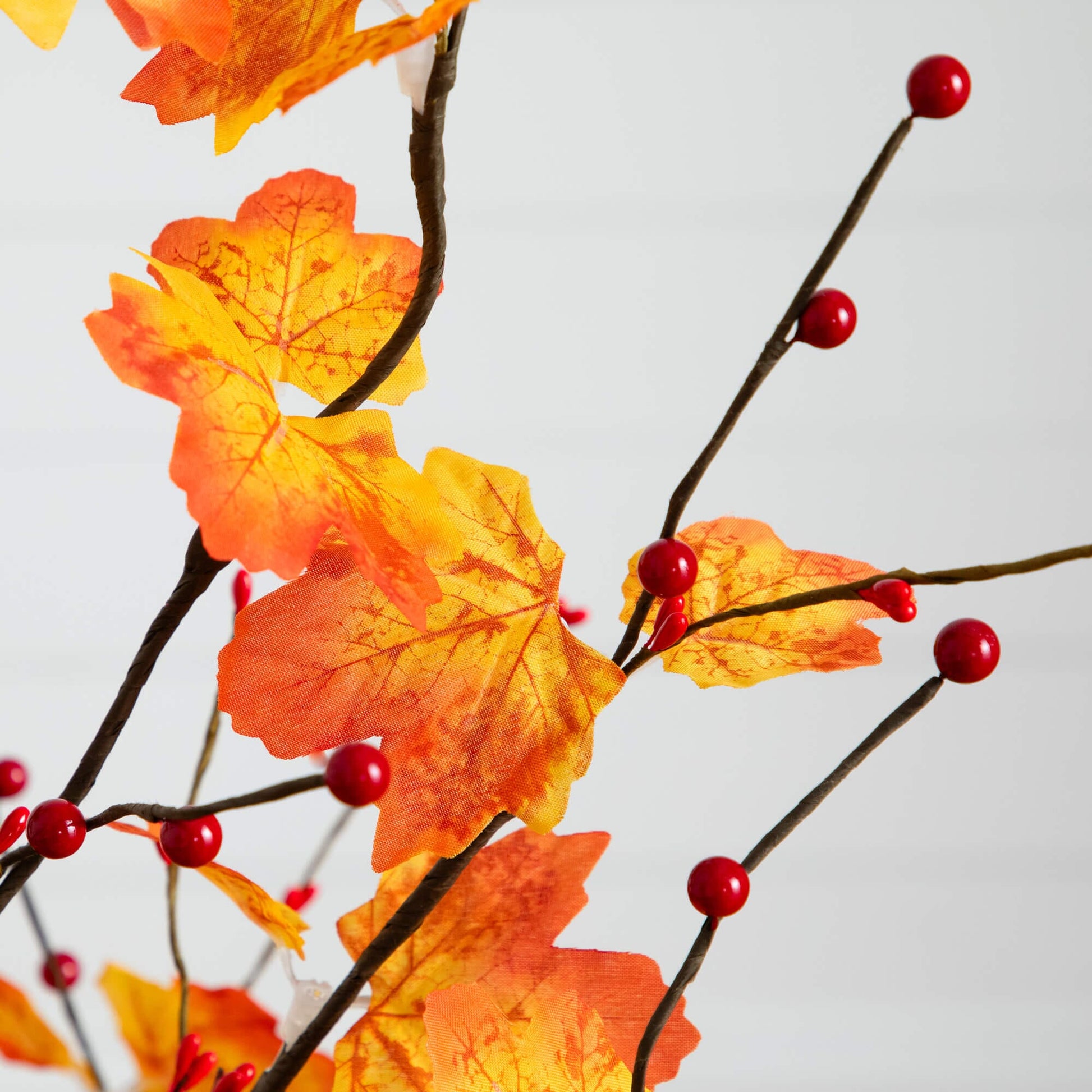 4 ft autumn maple artificial tree with orange leaves and red berries on Tampa Home & Garden Store