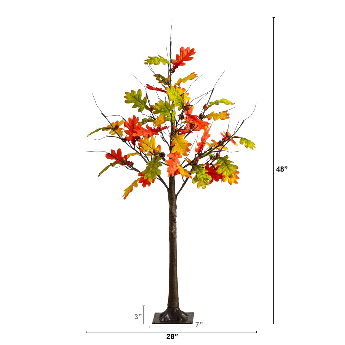 4ft pre-lit autumn maple artificial tree with pinecones and acorns by Nearly Natural 60 LEDs on Tampa Home & Garden Store