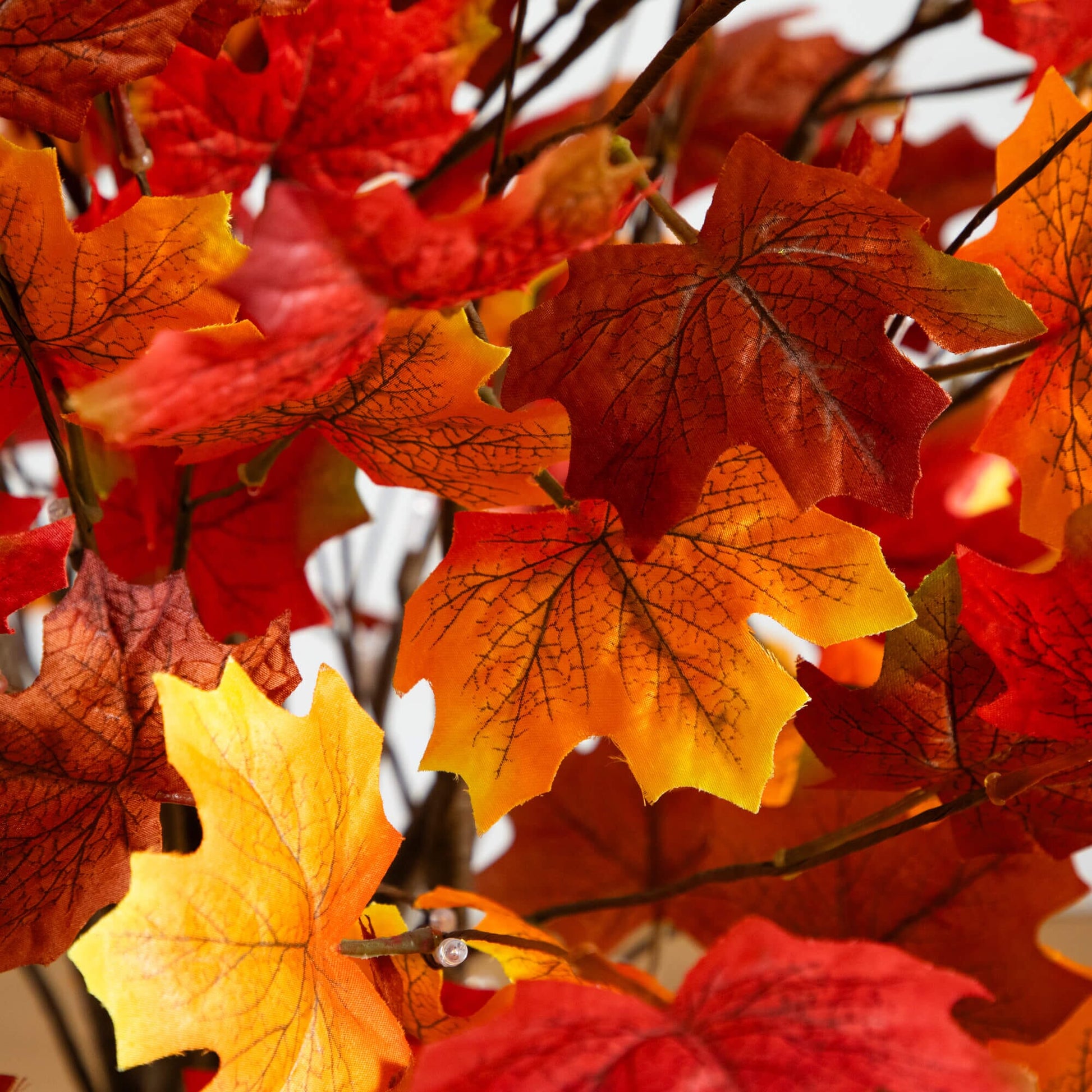 4' Pre-Lit Maple Artificial Tree by Nearly Natural with orange maple leaves and warm LED lights on Tampa Home & Garden Store