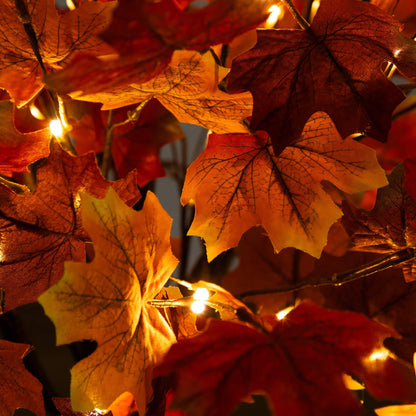 4' Pre-Lit Deluxe Autumn Maple Artificial Tree with 68 warm white LEDs by Nearly Natural on Tampa Home & Garden Store