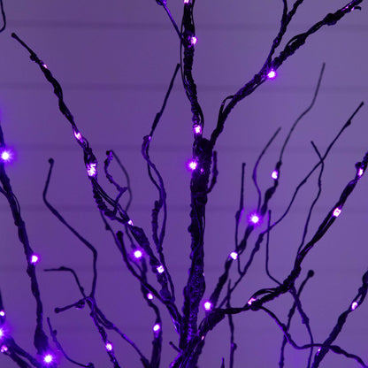 4' Pre-Lit Halloween Black Twig Artificial Tree Nearly Natural with purple LED lights on Tampa Home & Garden Store