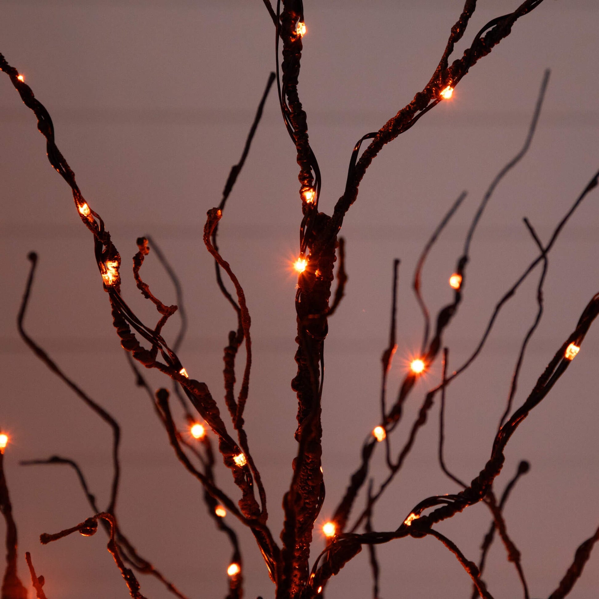 4' pre-lit Halloween black twig artificial tree with orange & purple LEDs by Nearly Natural on Tampa Home & Garden Store