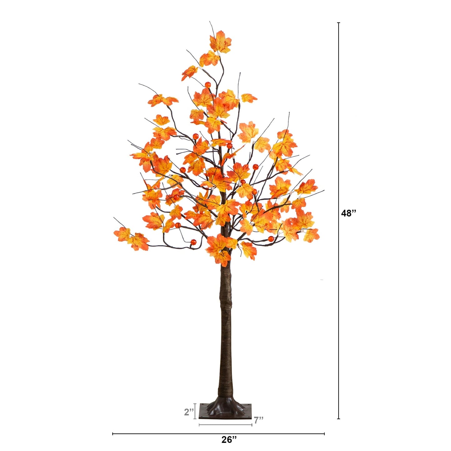 4 ft prelit autumn maple artificial tree with 56 pumpkin LED lights warm white and orange on Tampa Home & Garden Store