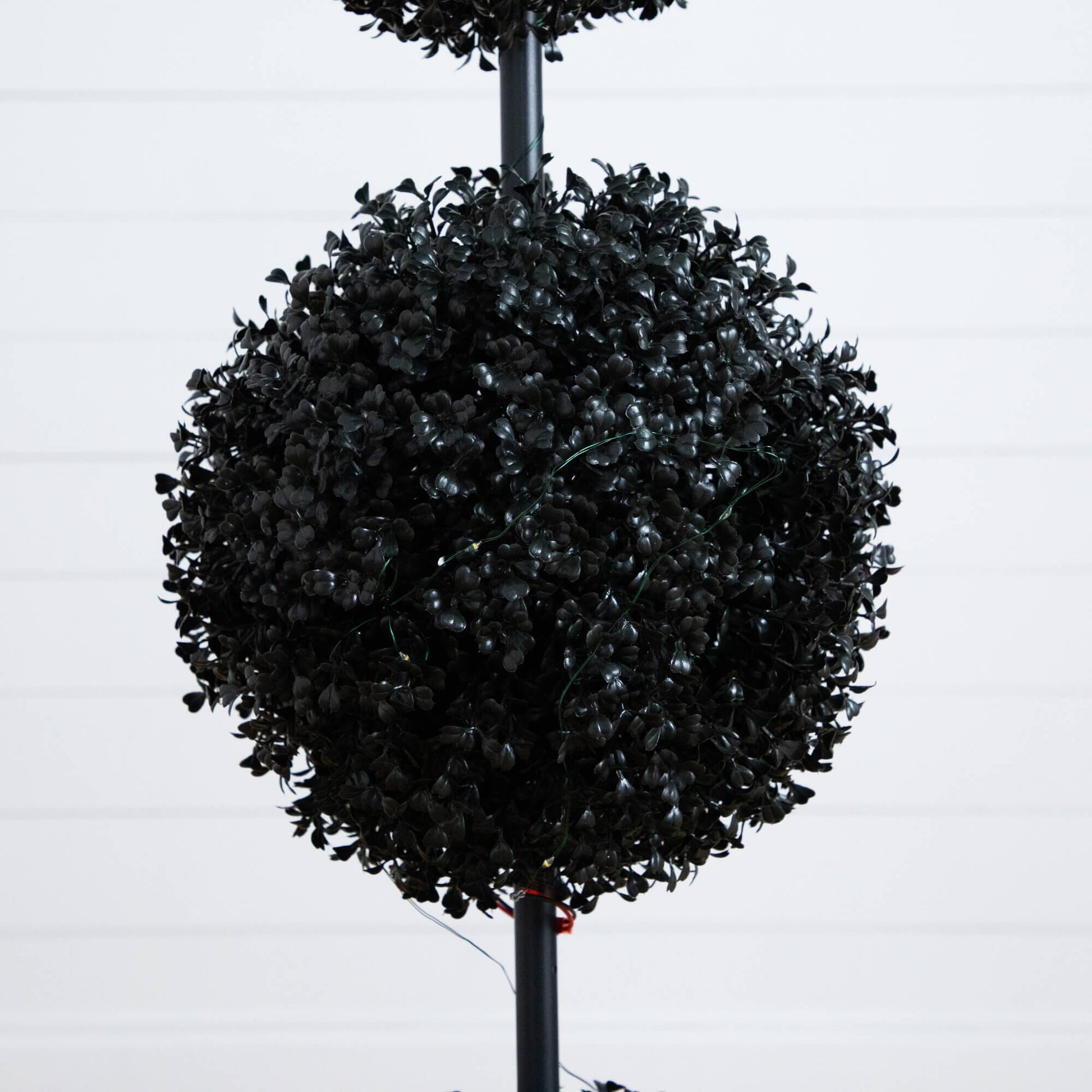 4 ft UV resistant Halloween black artificial triple-ball boxwood topiary tree indoor outdoor on Tampa Home & Garden Store
